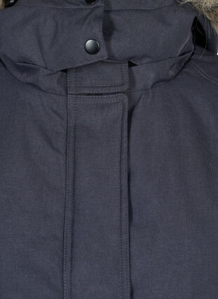 Vanntett vinterjakke med avtagbar hette, Black, Packshot image number 2