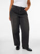 Kiana jeans med straight fit og h&oslash;y midje, Svart, Model image number 2