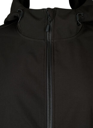 Kort softshell-jakke med lommer, Black, Packshot image number 2