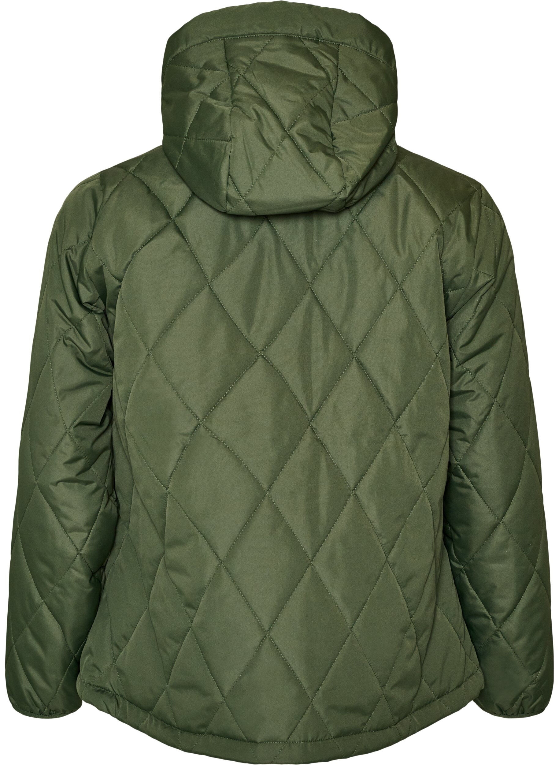 ZizziLett vattert jakke med diamantquilt, Gr&oslash;nn, Packshot image number 1