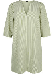 Stripete kjole med trekvartlange ermer, Green Stripe