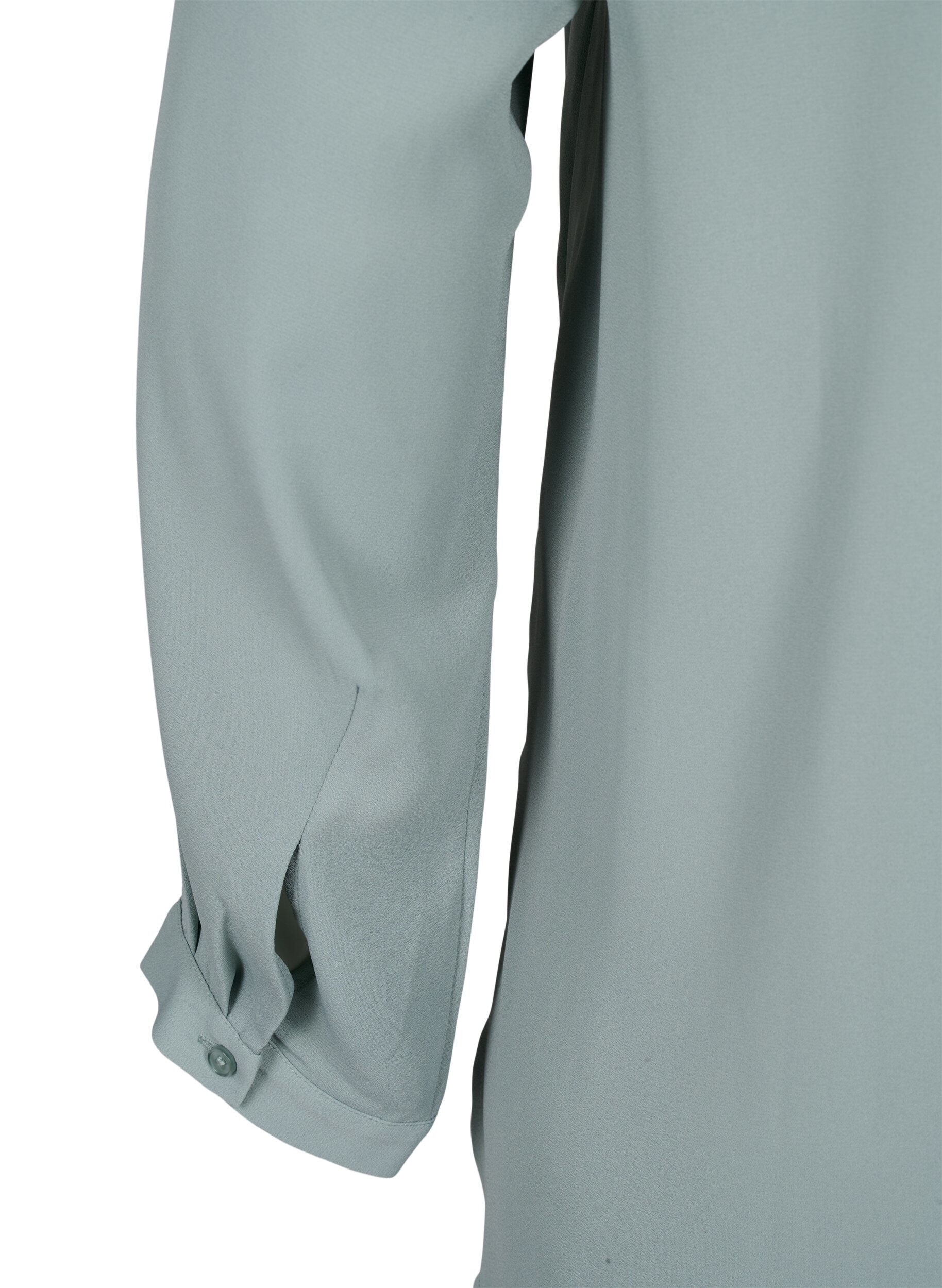 Zizzi Ensfarget skjorte med v-hals, Chinois Green, Packshot image number 4