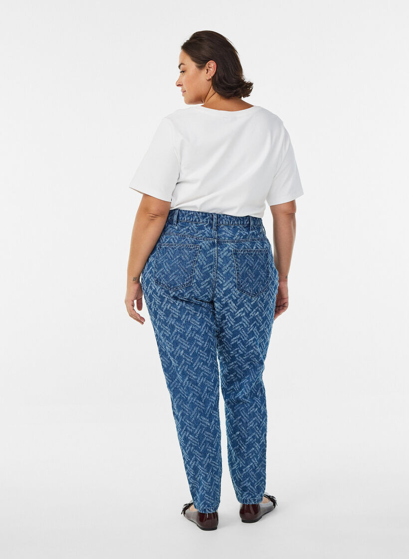 Mille-jeans med teksturert mønster, B.D. ZigZag, Model