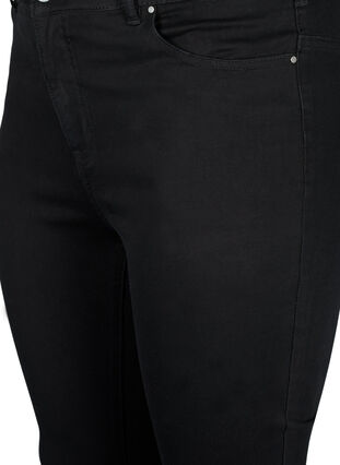 Høy midje Amy jeans med rhinestones, Black, Packshot image number 2
