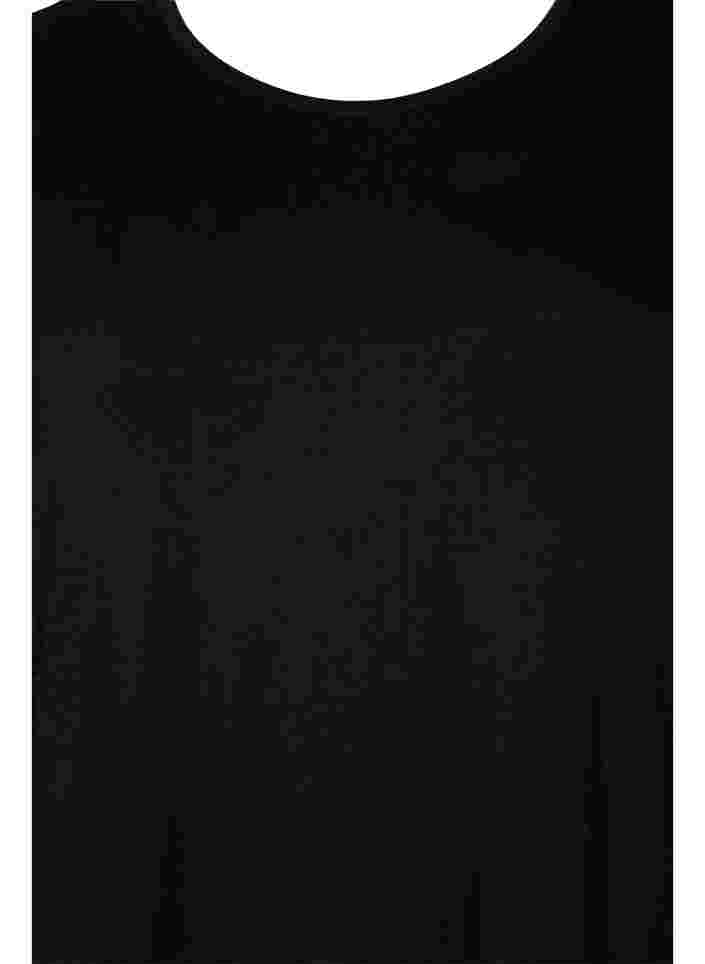 Jerseykjole i viskose med 3/4 ermer, Black, Packshot image number 2