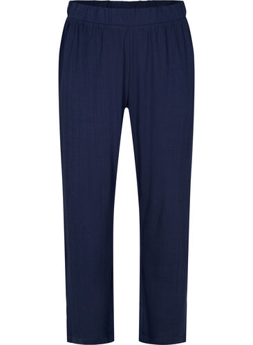Pysjamasbukser i bomull med mønster, Navy Blazer, Packshot image number 0