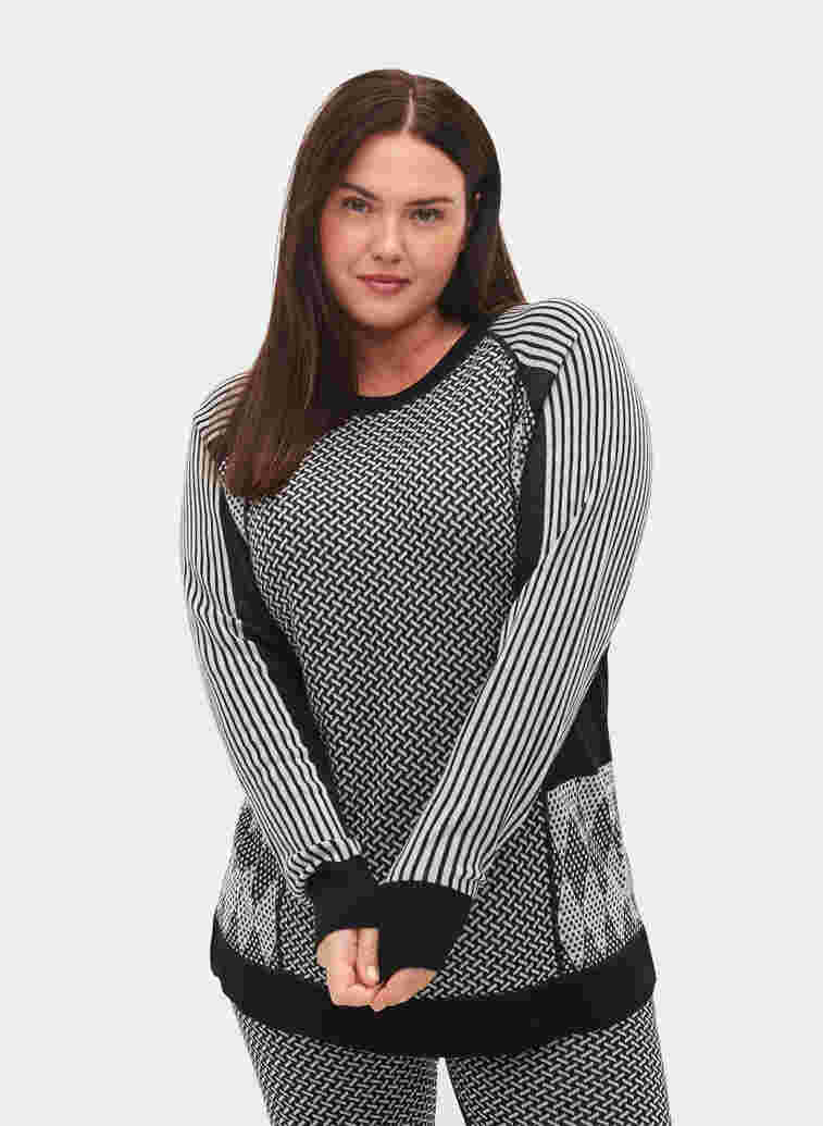 Mønstret skiundertrøye med ull, Medium Grey Comb, Model