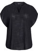 FLASH - Løs bluse med cap-ermer, Svart, Packshot image number 0