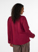 Bluse med V-hals og heklet b&aring;nd, R&oslash;d, Model image number 2
