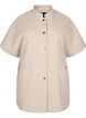 Cape-jakke i ull-look med korte ermer, Simply Taupe Mel., Packshot image number 0