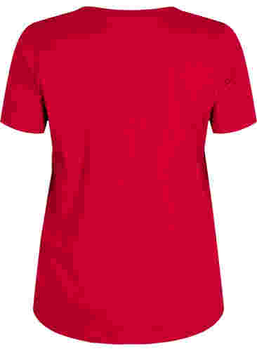 T-skjorte i bomull med trykk foran, Tango Red LOS , Packshot image number 1