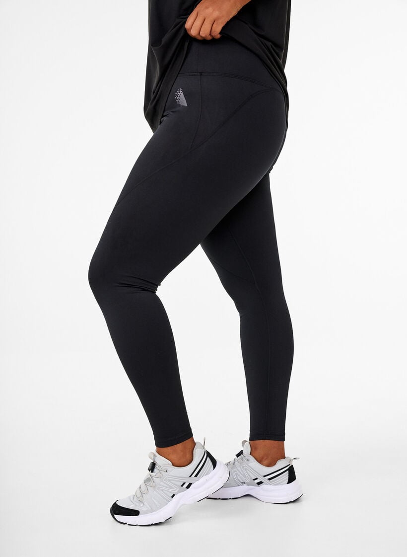 Treningstights med fleece fôr, Svart, Model image number 0