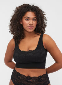 BH med blondedetaljer, Black, Model