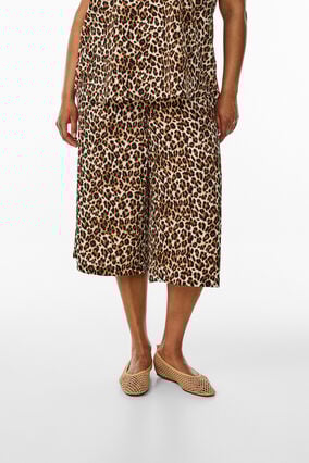 Zizzi Culottebukser med mønster, Brun, Model image number 2