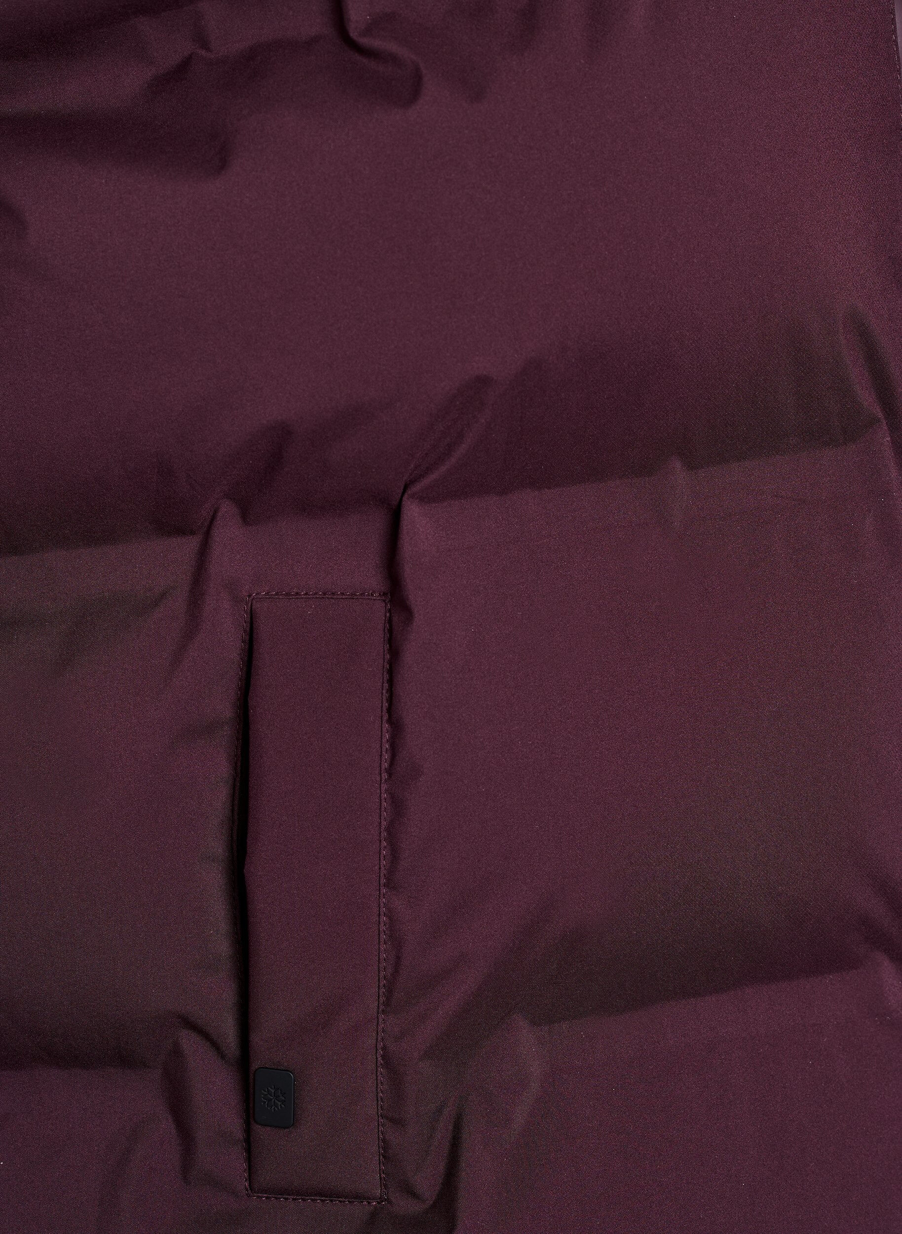 ZizziKort puffvest med h&oslash;y krage, M&oslash;rk Bordeaux, Packshot image number 3