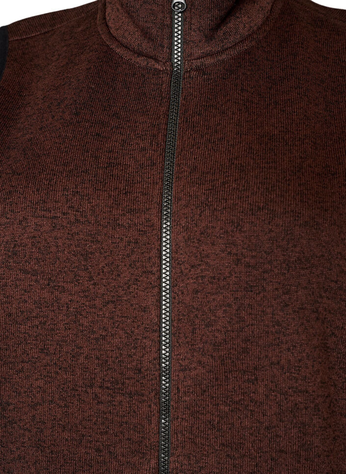 Vest med h&oslash;y hals og glidel&aring;s, Brun, Packshot image number 2