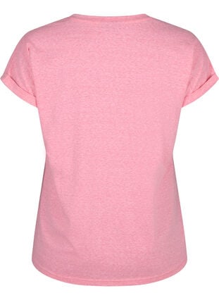 Melert T-skjorte med korte ermer, Strawberry Pink Mel., Packshot image number 1