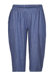3/4 bukser med elastikk, Blue denim