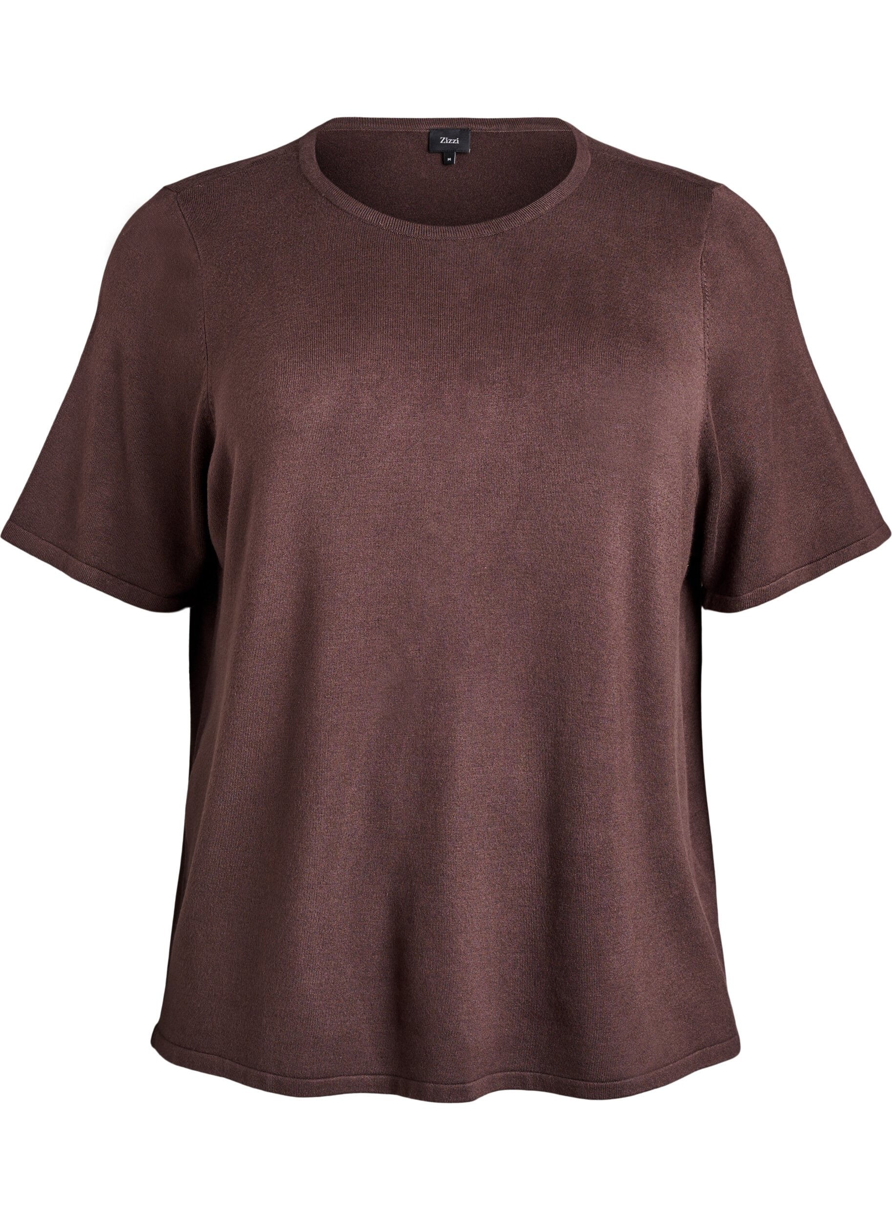 Kortermet strikkebluse i viskose