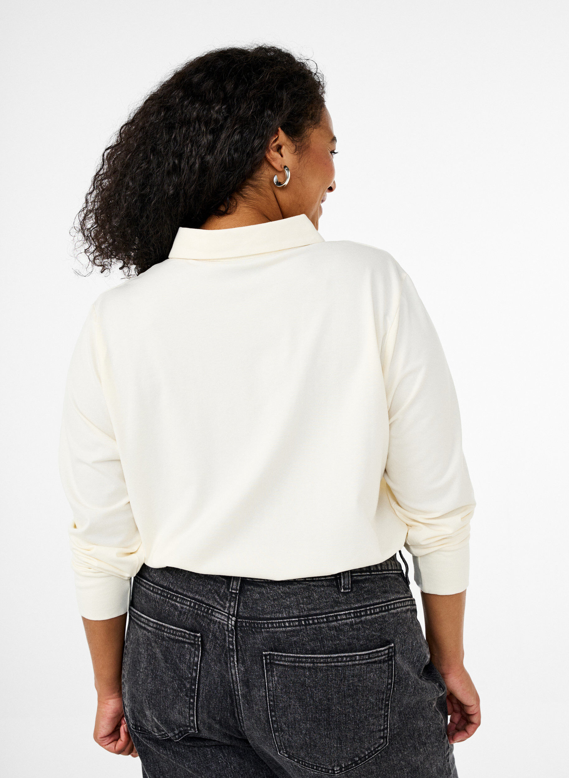 Zizzi Langermet pologenser, Vanilje, Model image number 2