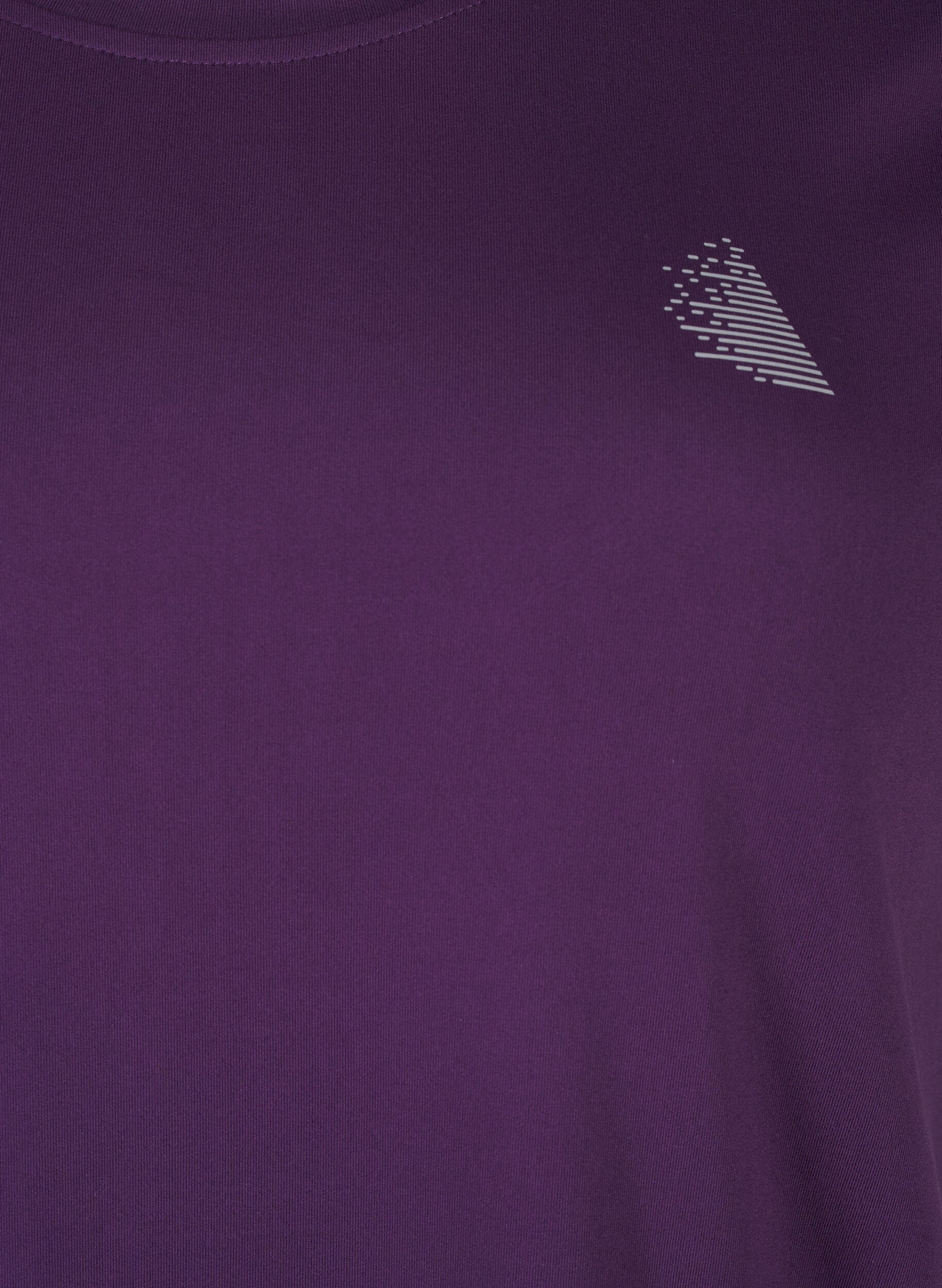 Zizzi Trenings-T-skjorte med smal passform og rund hals, Purple Pennant, Packshot image number 2