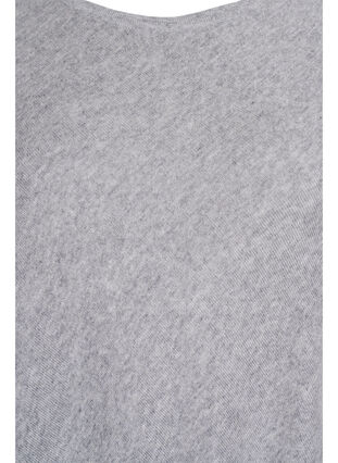 Zizzi Finstrikket poncho, Light Grey Melange, Packshot image number 2