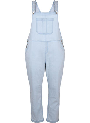 Zizzi Striped denim snekkerbukser, L. Blue Denim Stripe, Packshot image number 0