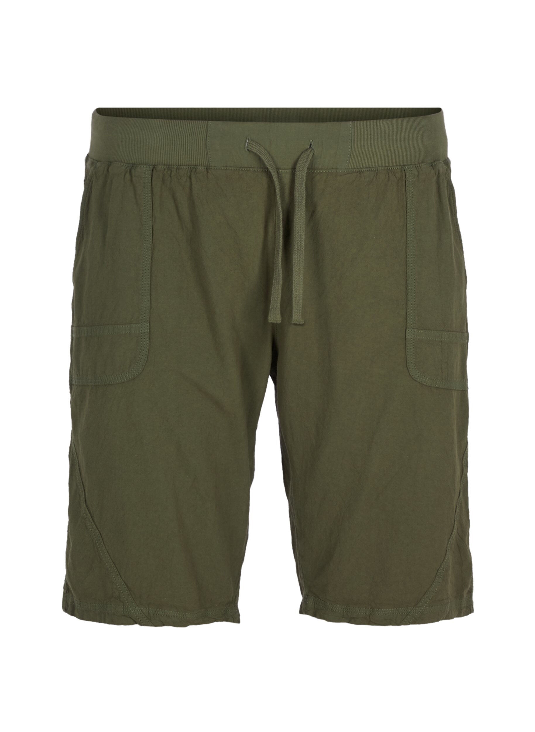 ZizziL&oslash;s shorts av bomull med lommer, Gr&oslash;nn, Packshot image number 0