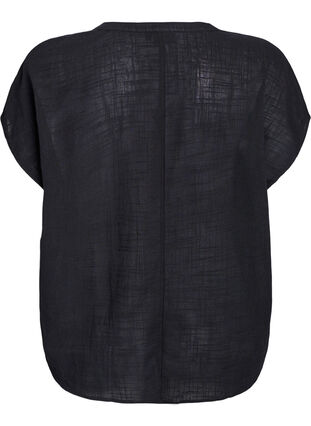 Zizzi FLASH - Løs bluse med cap-ermer, Svart, Packshot image number 1