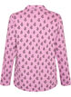 Bomullspyjamaskjorte med brystlomme, Rosa, Packshot image number 1
