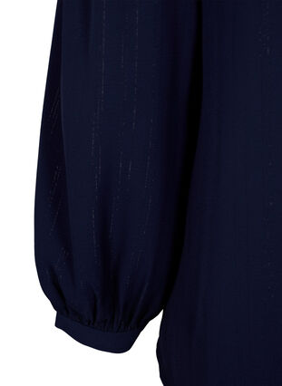 Zizzi Bluse med sølvglitter, Blå, Packshot image number 3