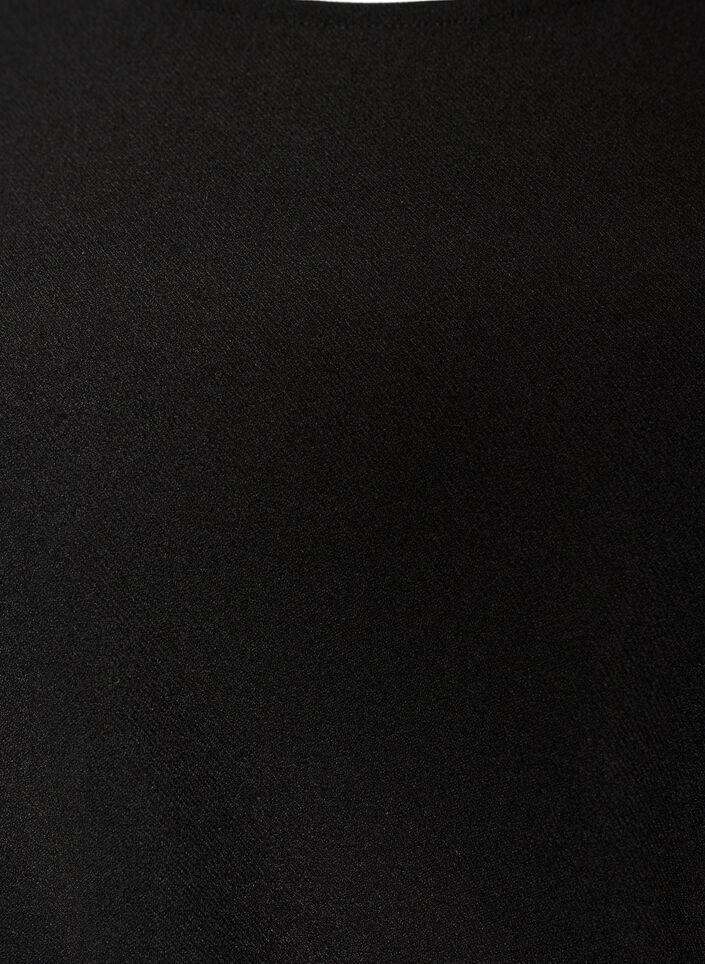 Jerseykjole med drapering og dekorativ spenne, Svart, Packshot image number 2