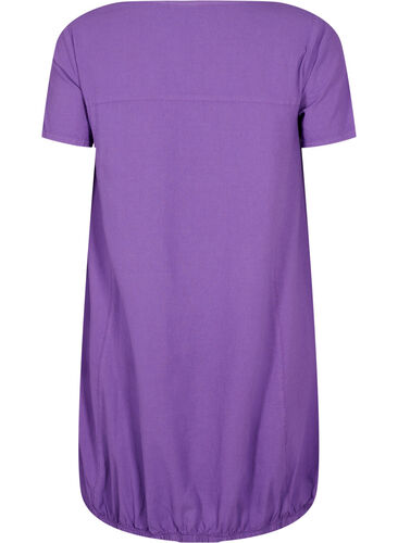 Kortermet kjole i bomull, Deep Lavender, Packshot image number 1