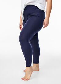 Basis leggings i viskose, Blå Basis leggings i viskose, Blå, Model