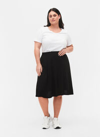Løst skjørt i viskose, 2 stk., Black / Black Y/D, Model