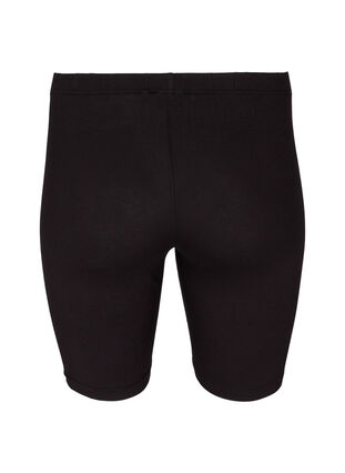 Zizzi Ensfargede standard sykkelshorts, Svart, Packshot image number 1