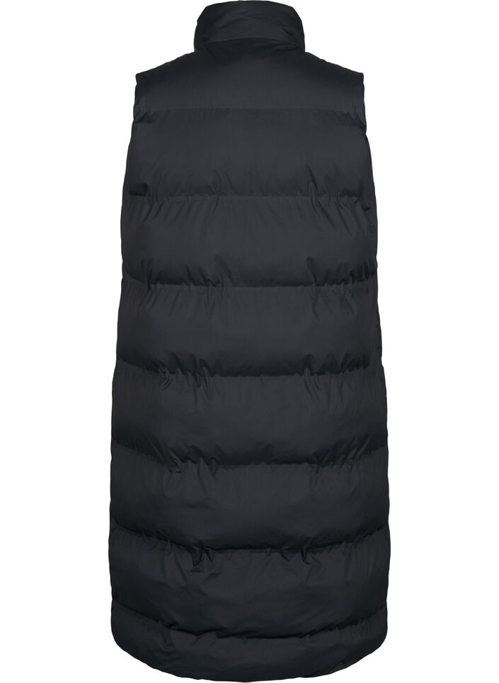 Lang vest med lommer og toveis glidel&aring;s, Svart, Packshot image number 1