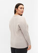 Bluse med V-hals og lange ermer, Beige, Model image number 2