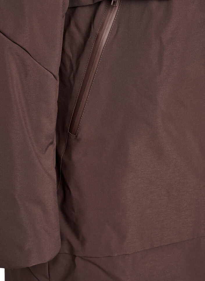 Vinterjakke med justerbar midje, Brun, Packshot image number 3