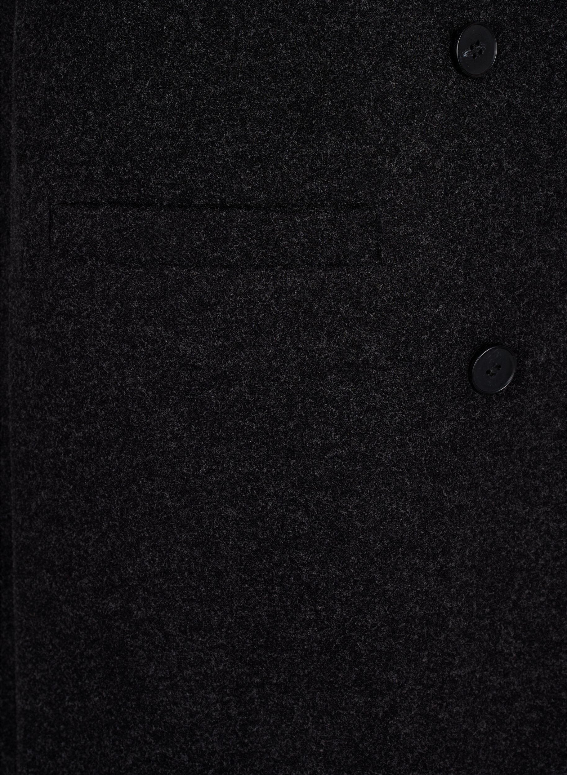 Zizzi Lang vest i ull-look, Dark Grey Melange, Packshot image number 3