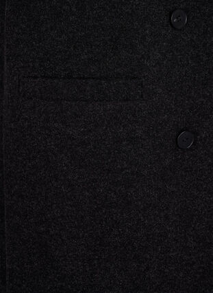 Zizzi Lang vest i ull-look, Dark Grey Melange, Packshot image number 3