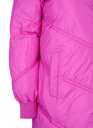 Lang puffer-vinterjakke, Rose Violet, Packshot image number 3