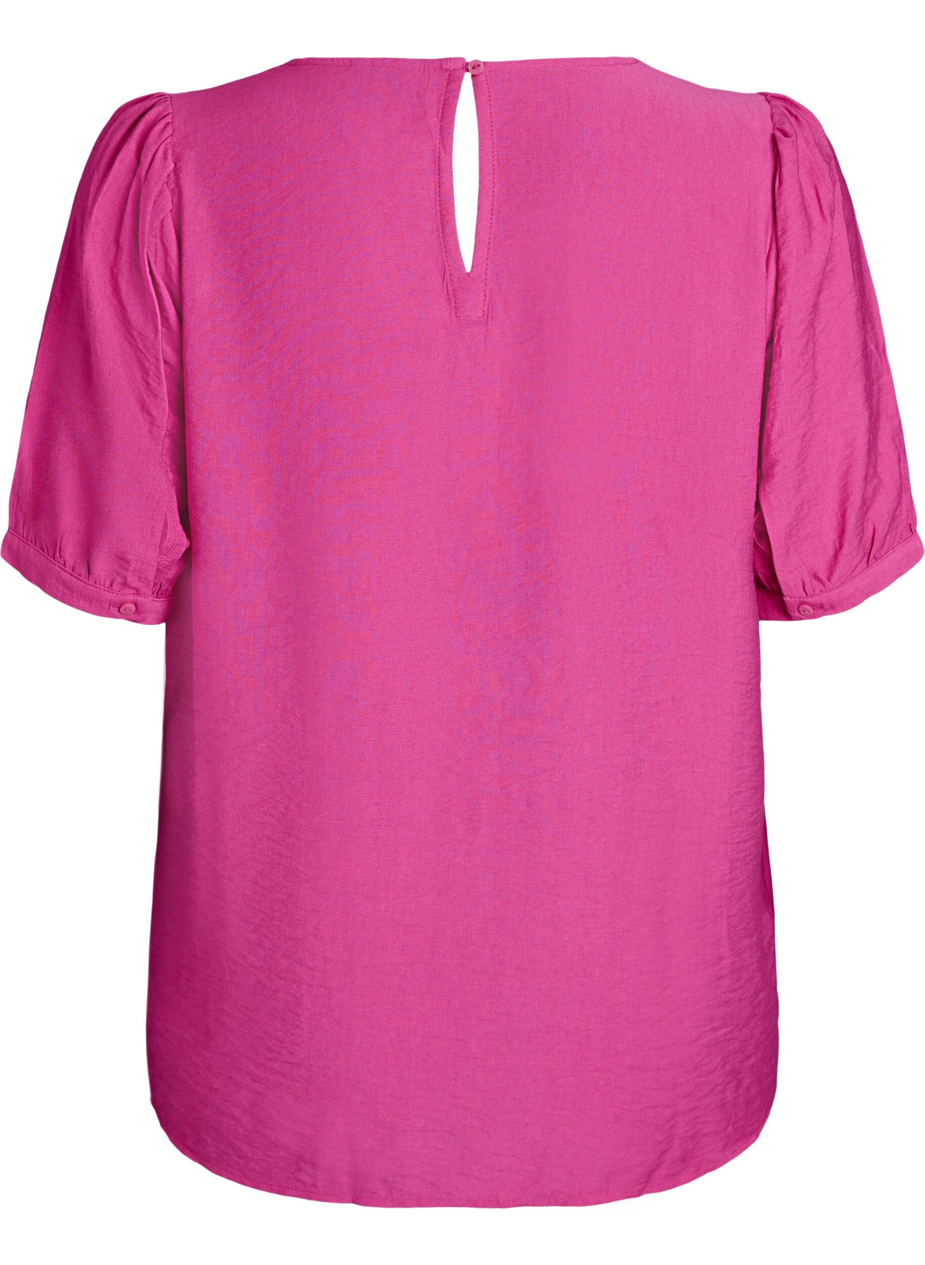 Zizzi Viskose bluse med 1/2 ermer, Rosa, Packshot image number 1