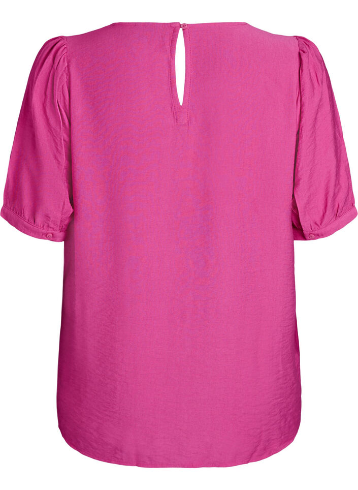 Viskose bluse med 1/2 ermer, Rosa, Packshot image number 1
