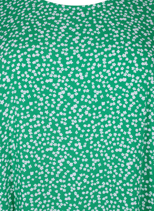 FLASH - Kjole i viskose med snittlinje, Bright Green Wh. AOP, Packshot image number 2