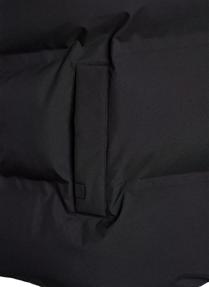 Kort puffvest med høy krage, Svart, Packshot image number 3