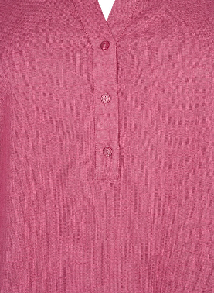 Skjortebluse i bomull med V-hals, Malaga, Packshot image number 2