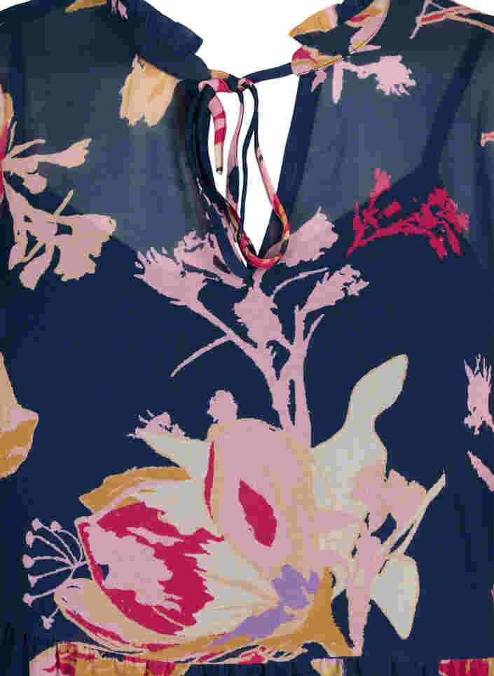 Tunika med blomstermønster og lurex, Big Flower AOP, Packshot image number 2