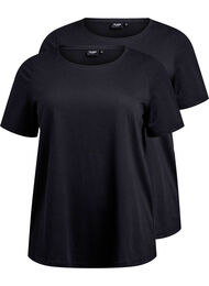 FLASH - 2-pakk t-skjorter med crewneck, Black/Black