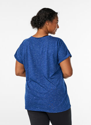 Zizzi Løs trenings-T-skjorte med korte ermer, Blå, Model image number 2